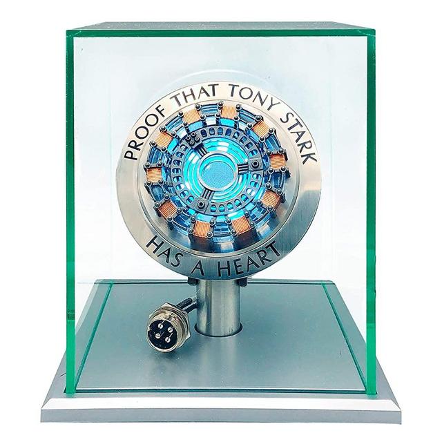 Lonyiabbi 1:1 Arc Reactor MK1 Model LED Light Vibration Sensing Control USB Interface Finished Product Display Box Toys Gift (MK1)