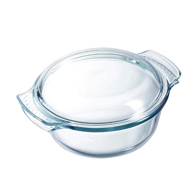 Pyrex 5010762002230 118A000 Glass Round Casserole, 4.9 Liter, 5.1 Litre, Multicolour