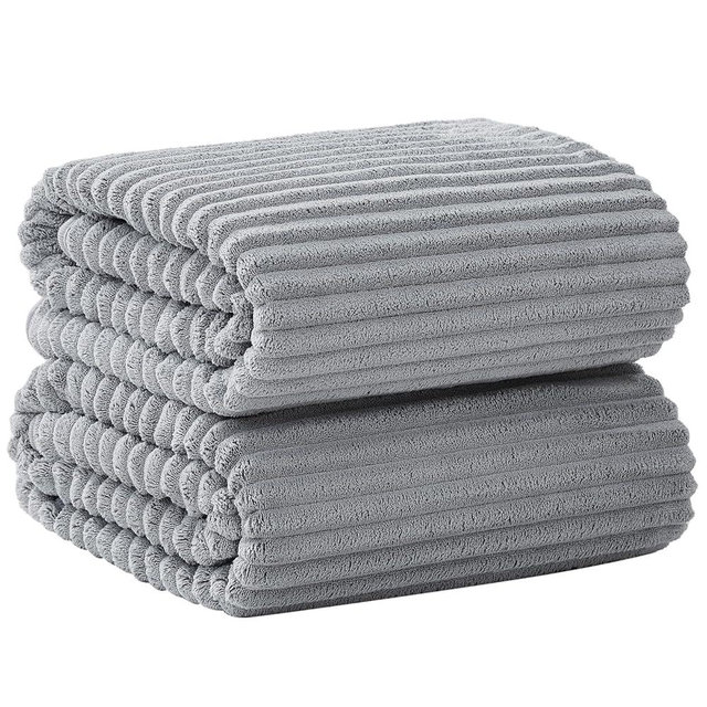 NALIVO Oversized Bath Sheets 40x80 Inches Extra Large Bath Towels for Adults Super Soft Quick Dry Highly Absobent Microfiber Shower Towels for Bathroom, Pool, Gym, Yoga Towel (Gray, 2Piece)