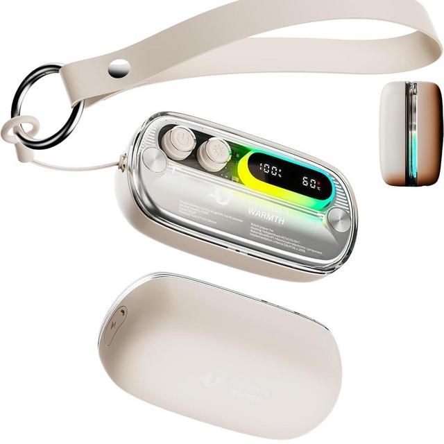 Rechargeable Hand Warmer 6000mAh,Portable Electric Pocket Heater,Dual-Sided Heating 3 Heat Levels (113°F-140°F),Type-C Fast Charging,Gifts for Christmas,Golf, Hunting,Camping Accessories,White