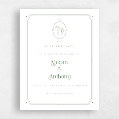 Bright Sage, Green Wedding Save the Date - Brisbee Portrait
