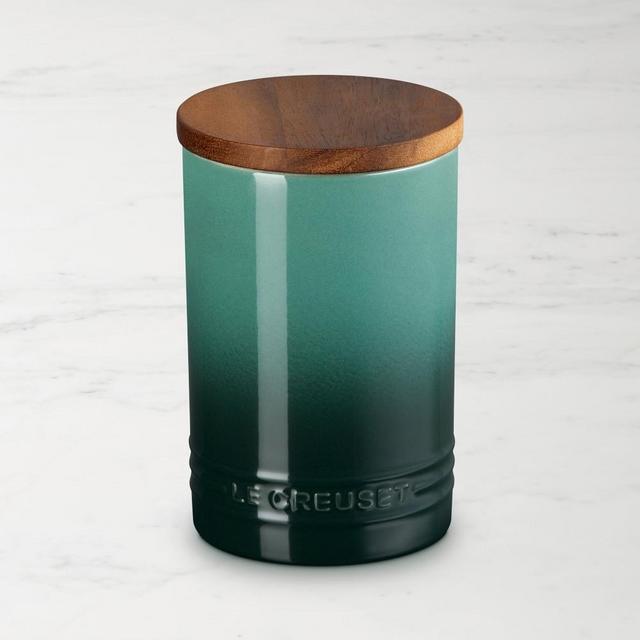 Le Creuset Signature Canister with Wood Lid, 26 Oz., Artichaut