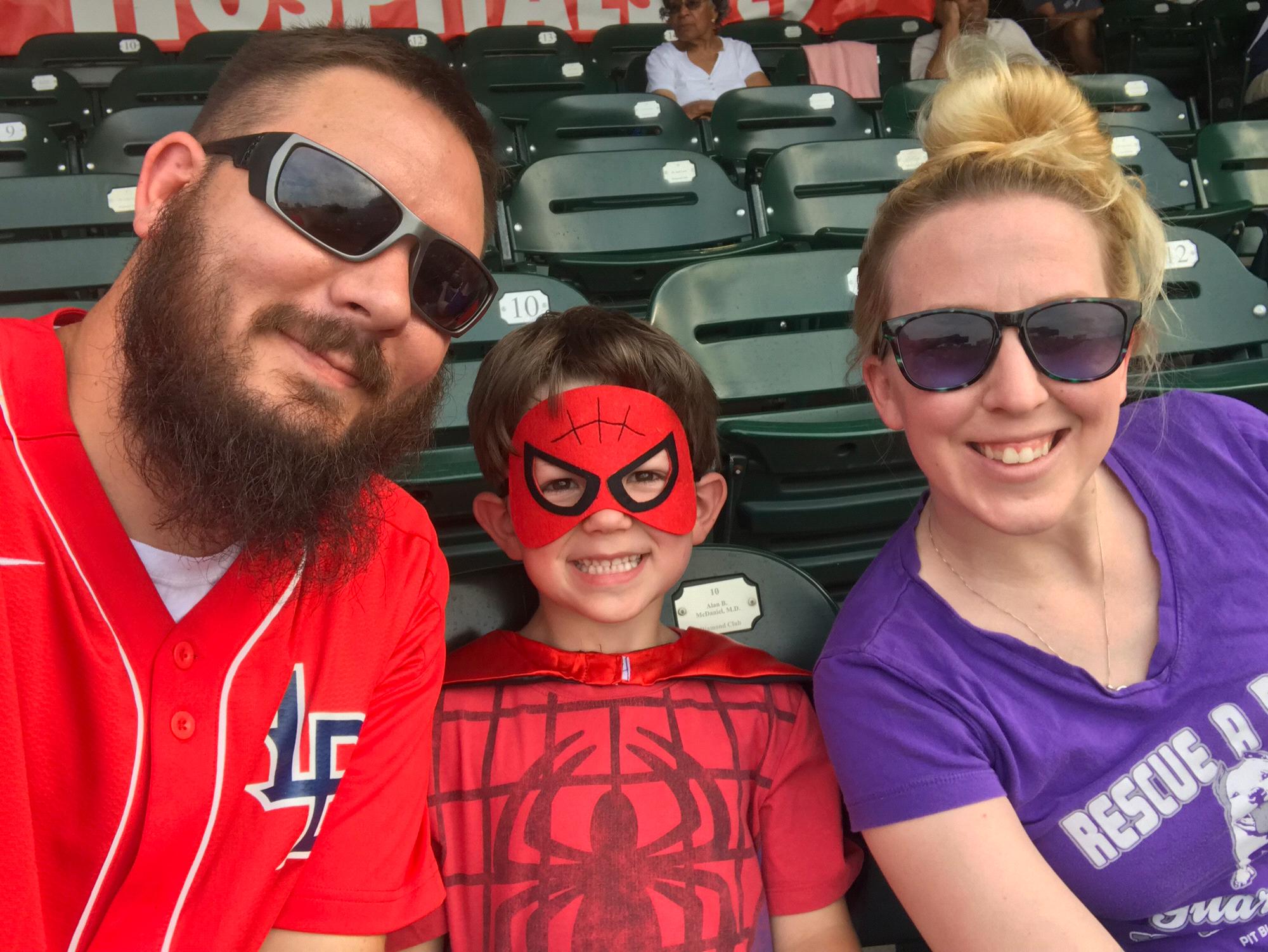 Superhero night at the Louisville bats game