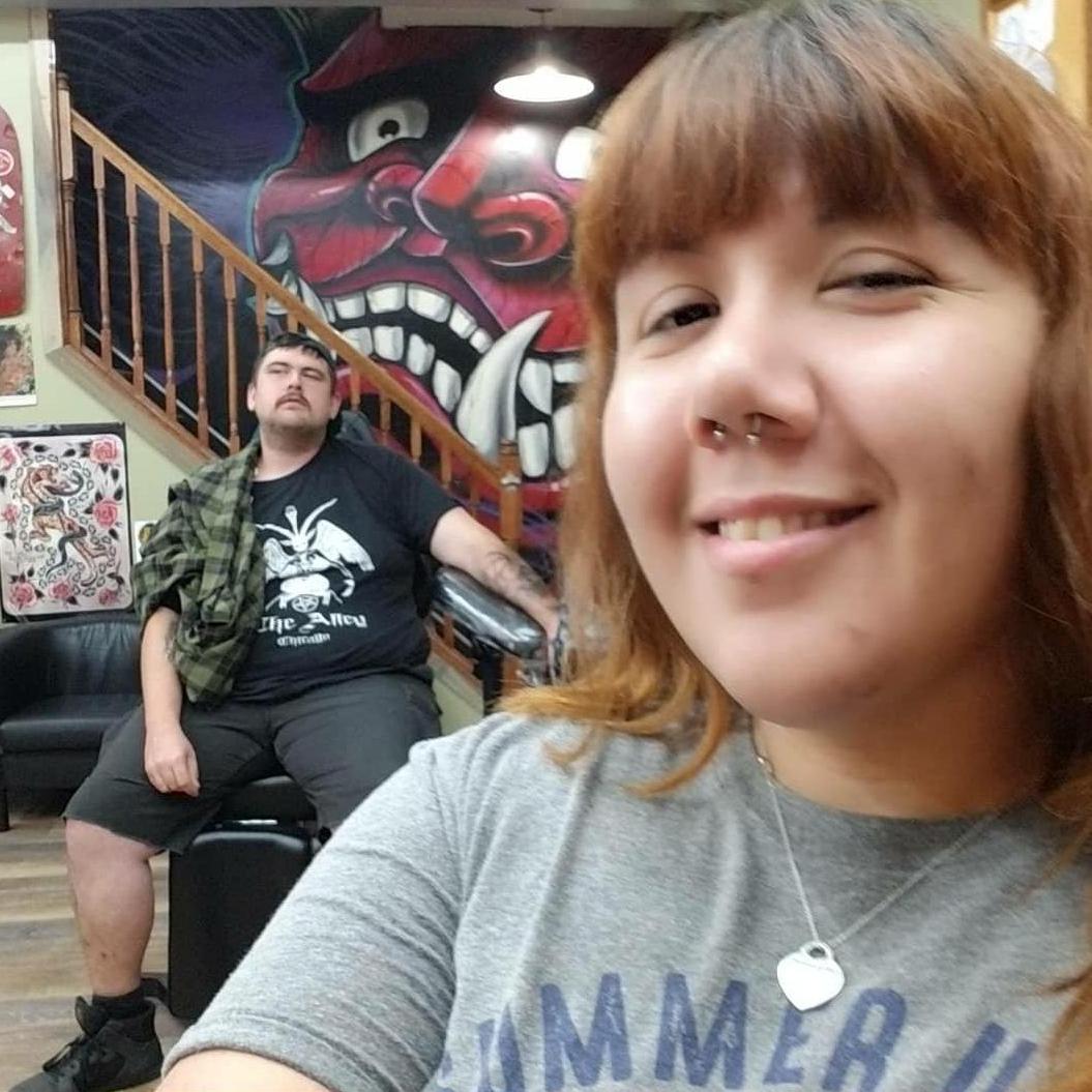 The day he proposed with the tattoo he's getting in this pic.
