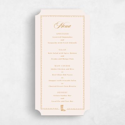 Orange Ticket Wedding Menu - Jerome