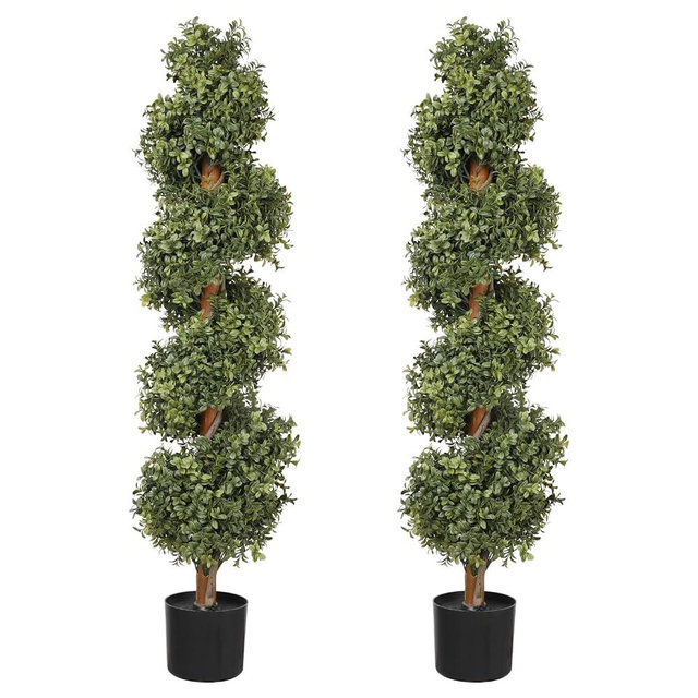 Hobyhoon Artificial Topiaries - Outdoor Topiary Trees for Porch & Garden Decor - Faux Topiaries & Fake Topiary Tree - Artificial Outdoor Trees Collection