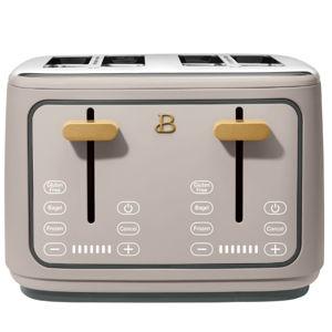 Beautiful 4-Slice Toaster with Touch-Activated Display, Porcini Taupe by Drew Barrymore