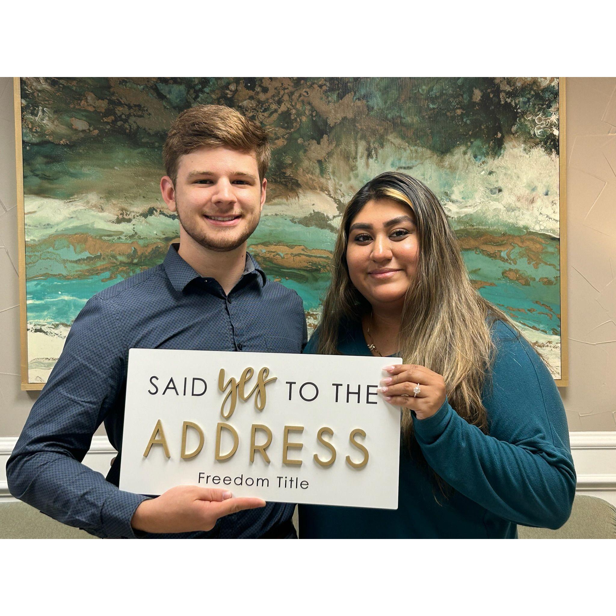 When we closed on our first home together! August 2023