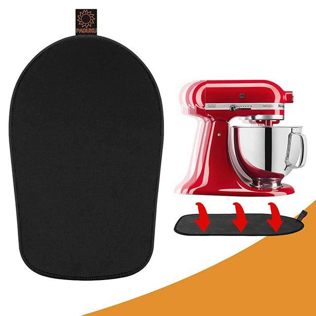 Sliding Mat for Kitchenaid Mixer with 2 Black Kitchen Accessories, Mixer Mover Slider Mat Pad for Kitchenaid 4.5-5 Qt Tilt-Head Stand Mixer, Kitchen Appliance Slider Mat, Kitchen Aid Mixer Accessories