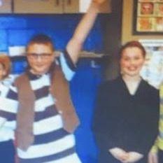 Carter and Lauren in Grover Hill's 5th Grade Christmas Play 2012