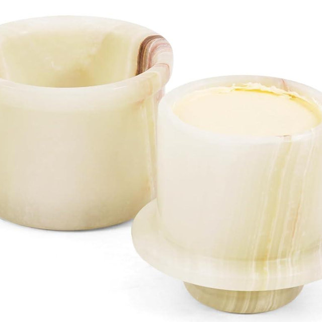 Marble Butter Keeper with Lid Handmade Green Onyx French Butter Crock for Countertop, 4.25” Butter Dish for Kitchen Decor, Spreadable Butter Storage
