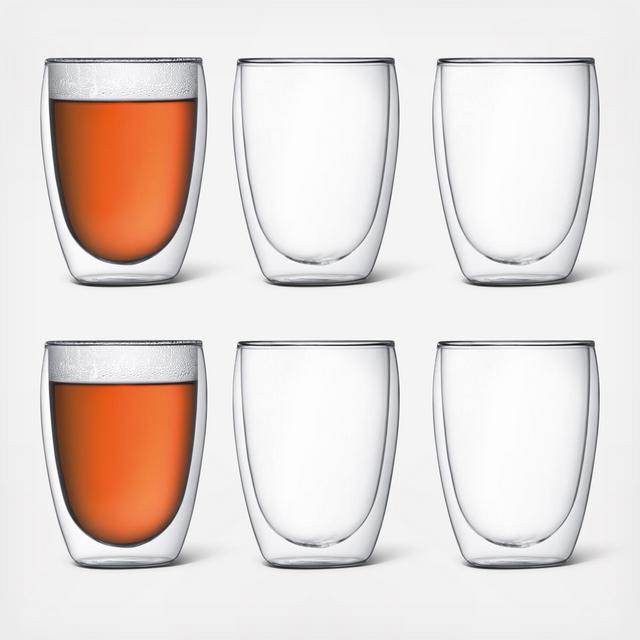 Bodum Pavina Double Wall Glass, 12 oz, Set of 6