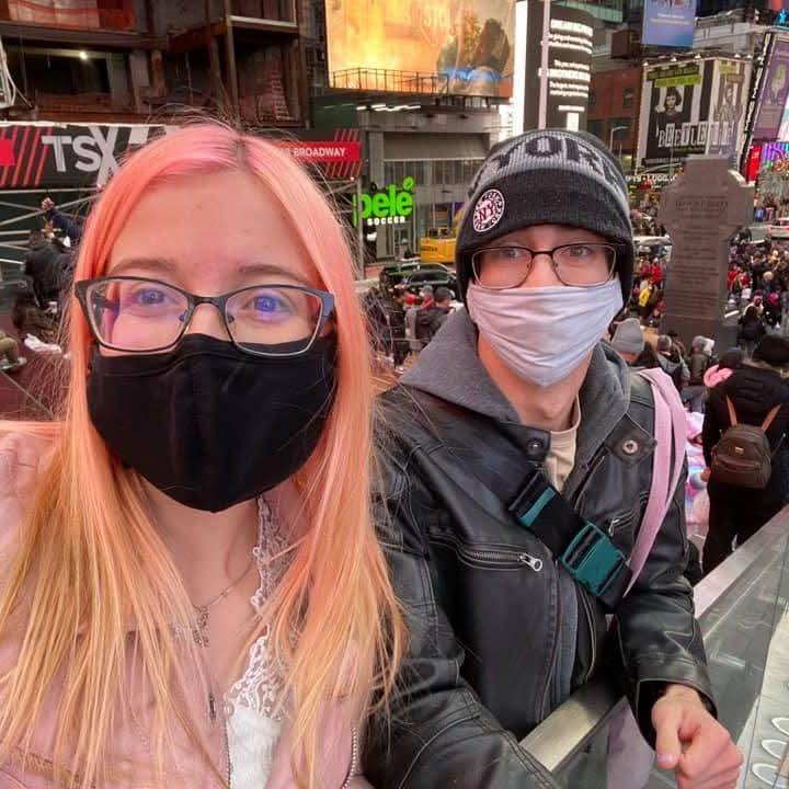 This was the very first vacation we went on together. I called him while he was in California, said "hey, lets go to NYC." He said "No." And well...