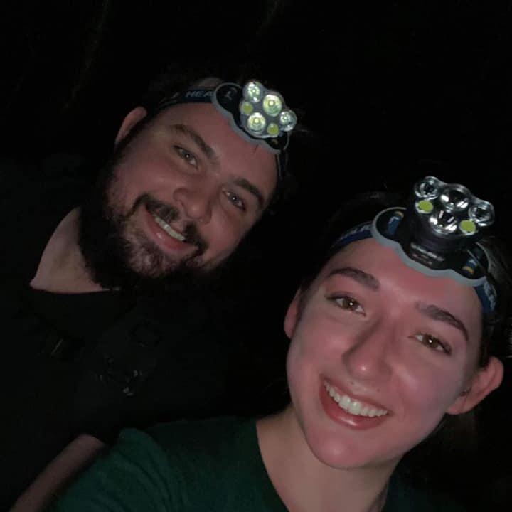 Letting headlamps guide us in the dark to catch the sunrise! Mount Monadnock, 4/10/21