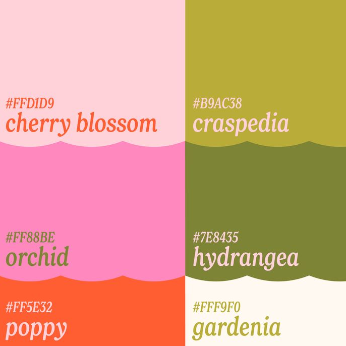 Here are some color palette examples for attire!