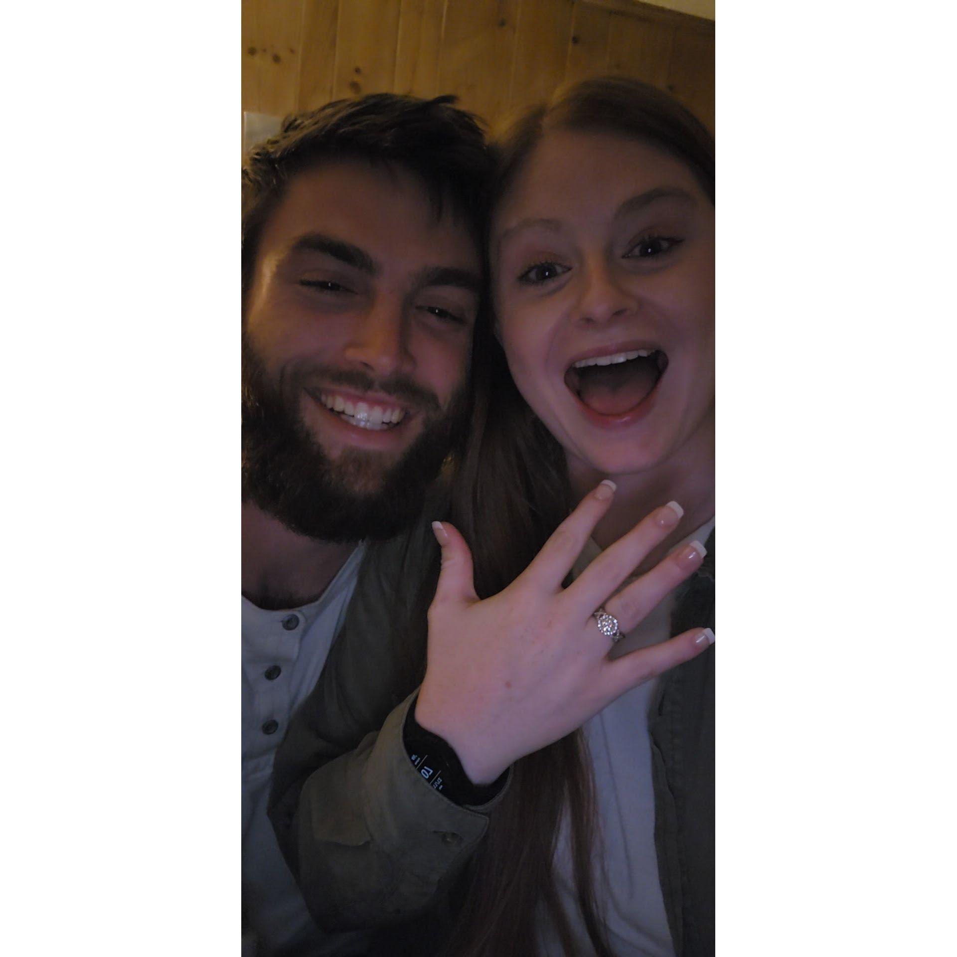 The first picture right after the engagement