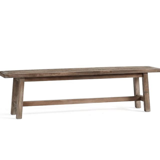 Bartol Reclaimed Wood Dining Bench, Cinder Gray