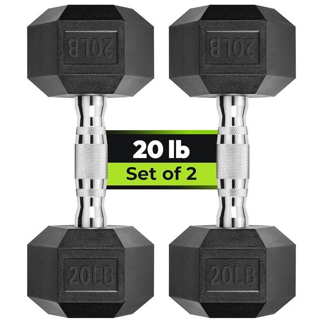 HANDBODE Hex Dumbbell Set, 2.5-125 lb Rubber Encased Exercise & Fitness Dumbbells, Weights Dumbbells Set of 2, Hand Weight for Strength Training (Single, Pair, Set)