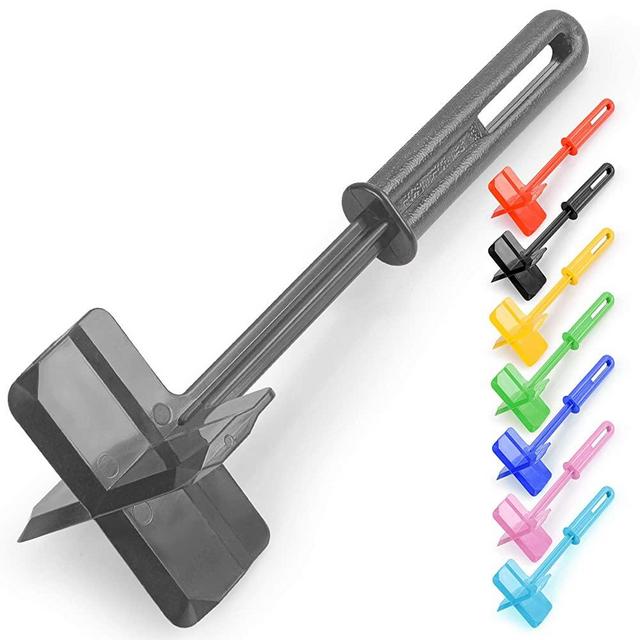 Premium Heat Resistant Meat Chopper, Masher & Smasher for Hamburger Meat, Ground Beef, Turkey & More, Hamburger Chopper Utensil, Ground Beef Chopper Tool & Meat Fork - by Zulay Kitchen (Gray)