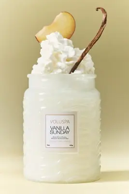 Voluspa Gourmand Vanilla Sunday Glass Jar Candle