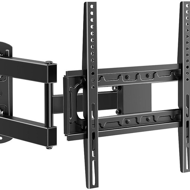 HCMOUNTING Swivel and Tilt TV Wall Mount for 26-55 inch Flat Screen Curved TVs, Full Motion Wall Mount TV Bracket with Single Stud Level Adjustment VESA 400x400mm Holds up to 88lbs