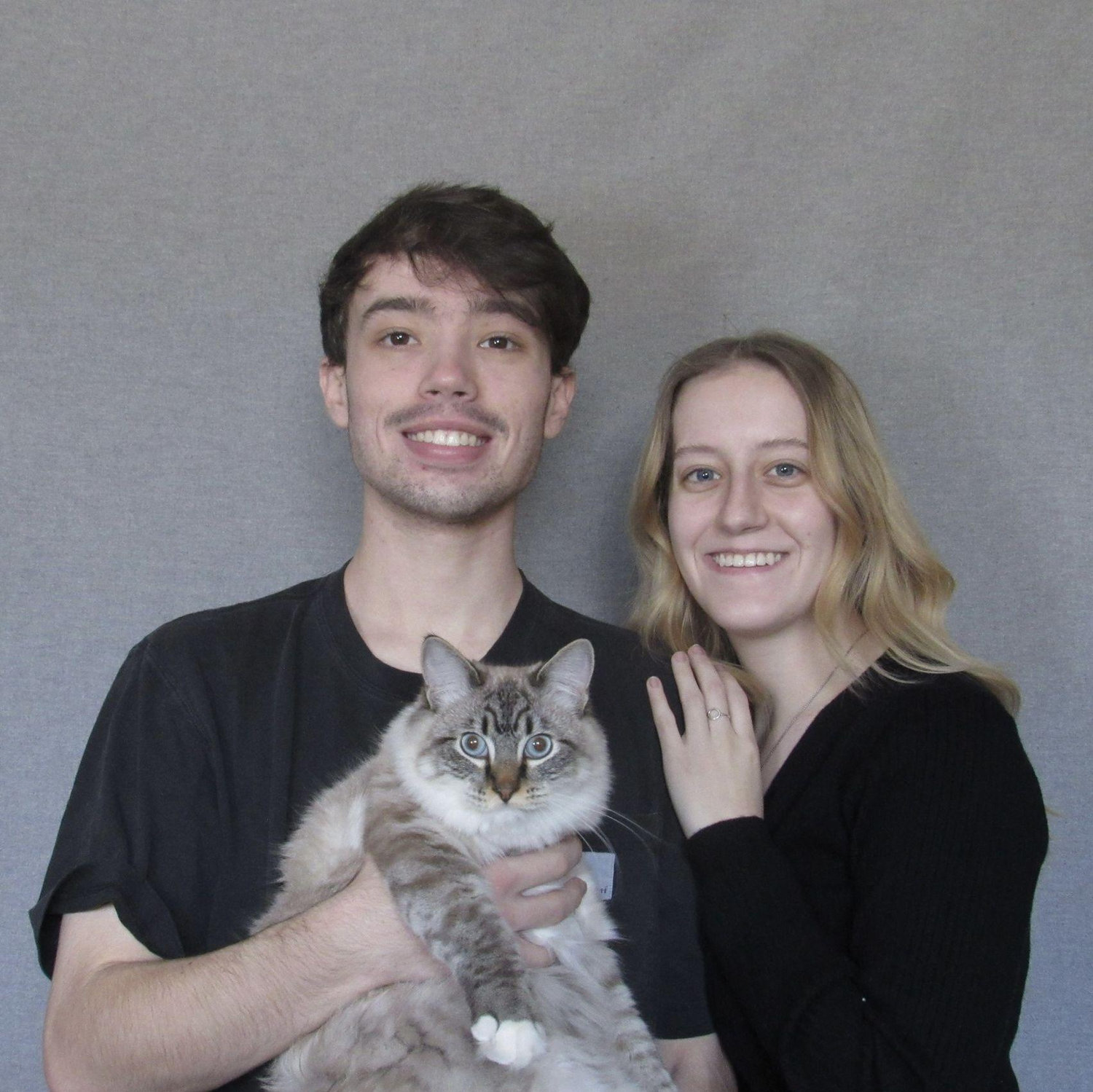 Our first Christmas card together! We always include Daisy! (Dec 2021)