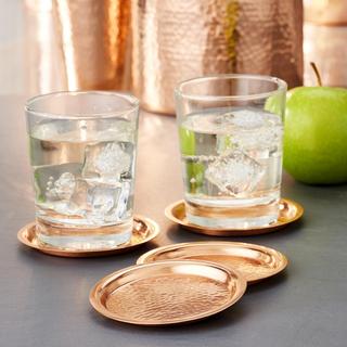 Stone Hammered Copper Coasters, Set of 4