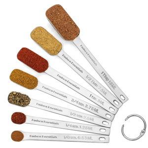 Hudson Essentials Stainless Steel Measuring Spoons- Fits in Spice Jars- Set of 7