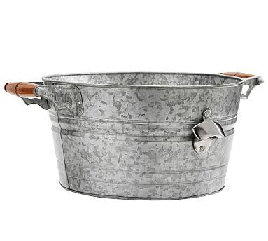 Rivet Galvanized Metal Small Party Bucket