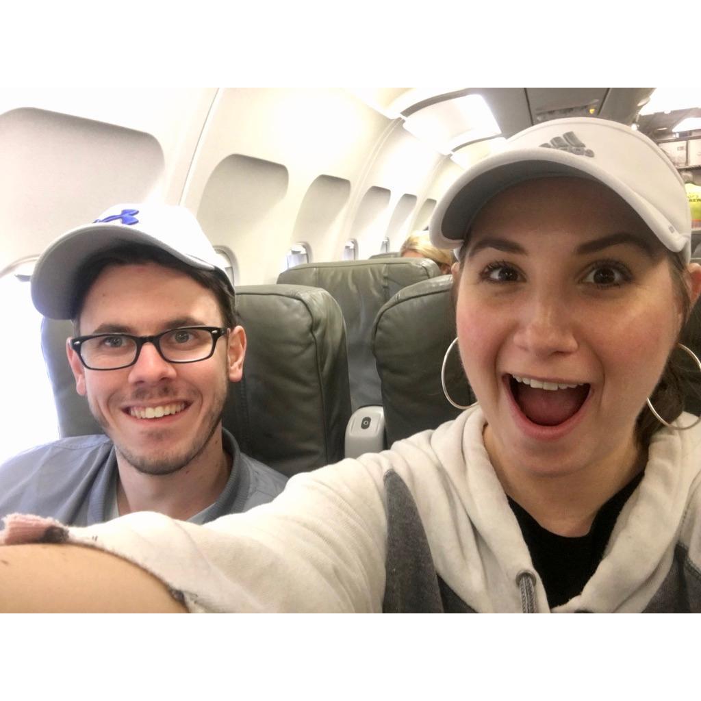 on the plane to Cartagena!