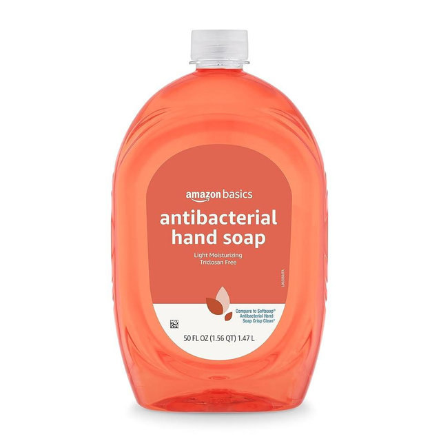 Amazon Basics Antibacterial Liquid Hand Soap Refill, Light Moisturizing, Triclosan-Free, Citrus, 50 Fl Oz (Pack of 1) (Previously Solimo)