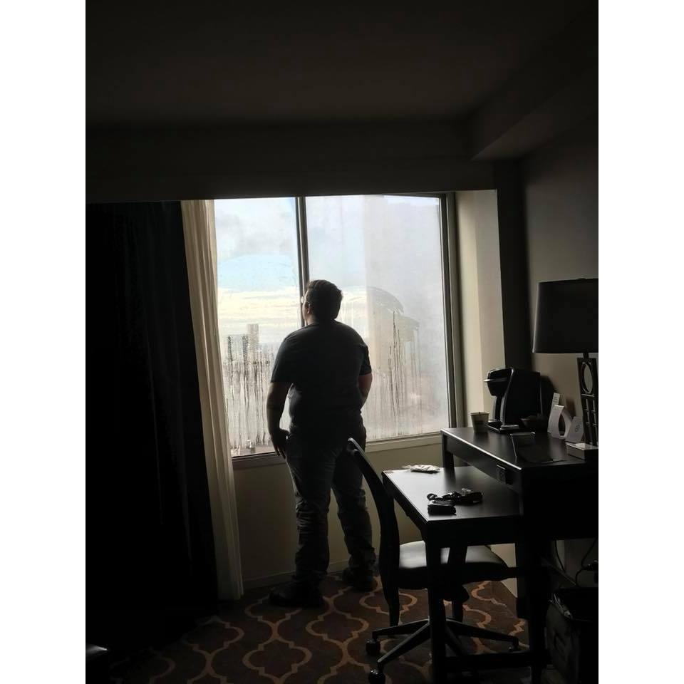 I fall in love with this pic every time I see it. My handsome guy looking out the window of our Philadelphia hotel