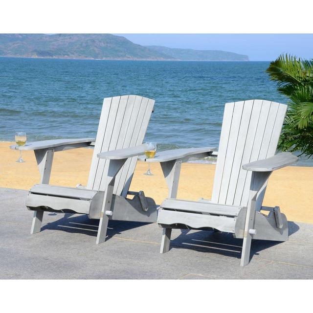 Safavieh Breetel Adirondack Chairs in Grey Wash (Set of 2)