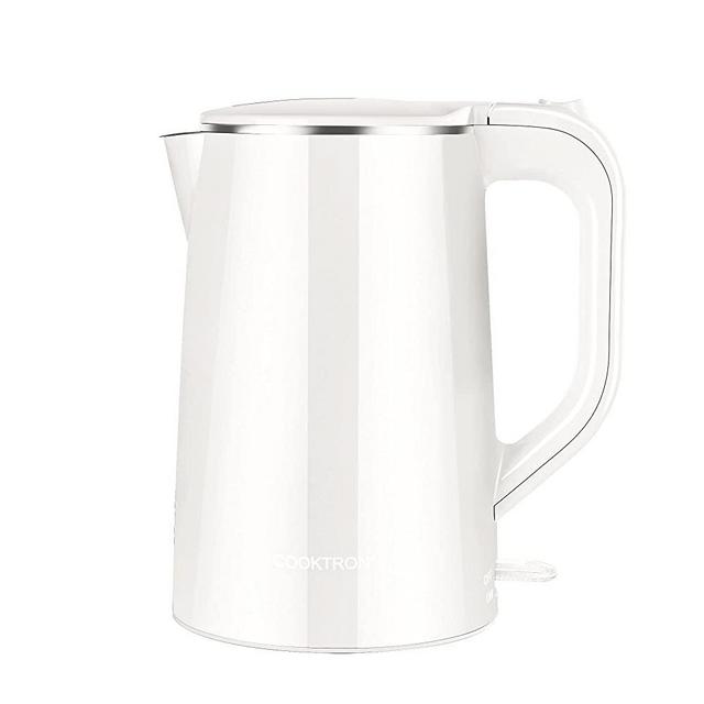 COOKTRON 1.7L Quiet Electric Kettle Double Wall Hot Water Boiler BPA-Free  Cool