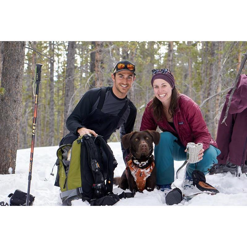 In the winter, one of our main activities is to 'backcountry ski' (hike up a mountain and ski down).  Few things get Beacon more excited than skiing with us.