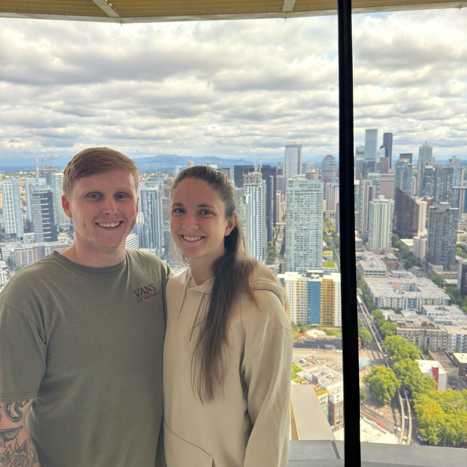 Up in the Space Needle in Seattle, WA
