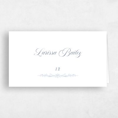 White Winter Wedding Place Card - Leonid