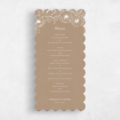 Yellow Scalloped Wedding Menu - Rooftop