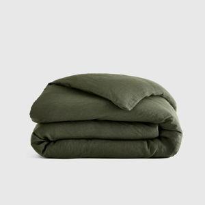 European Linen Duvet Cover - Full/Queen (Color: Pine)