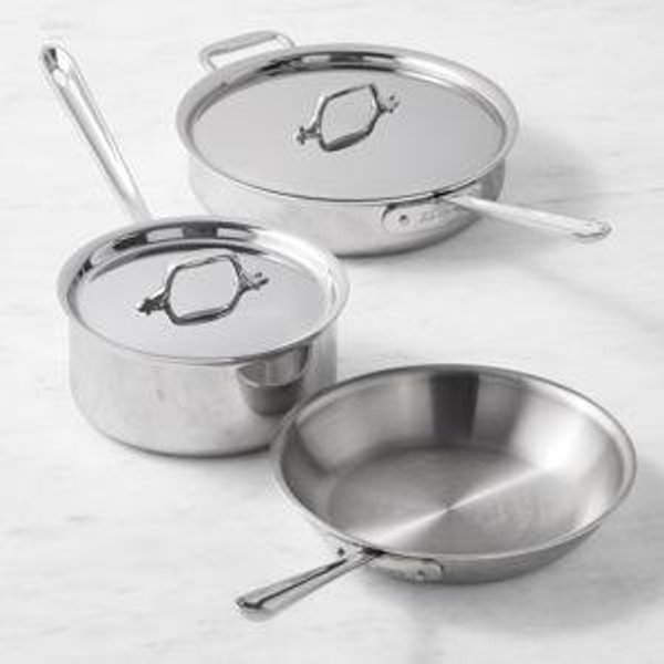 D3 Stainless Everyday, 3 Piece Pots and Pans Cookware Set
