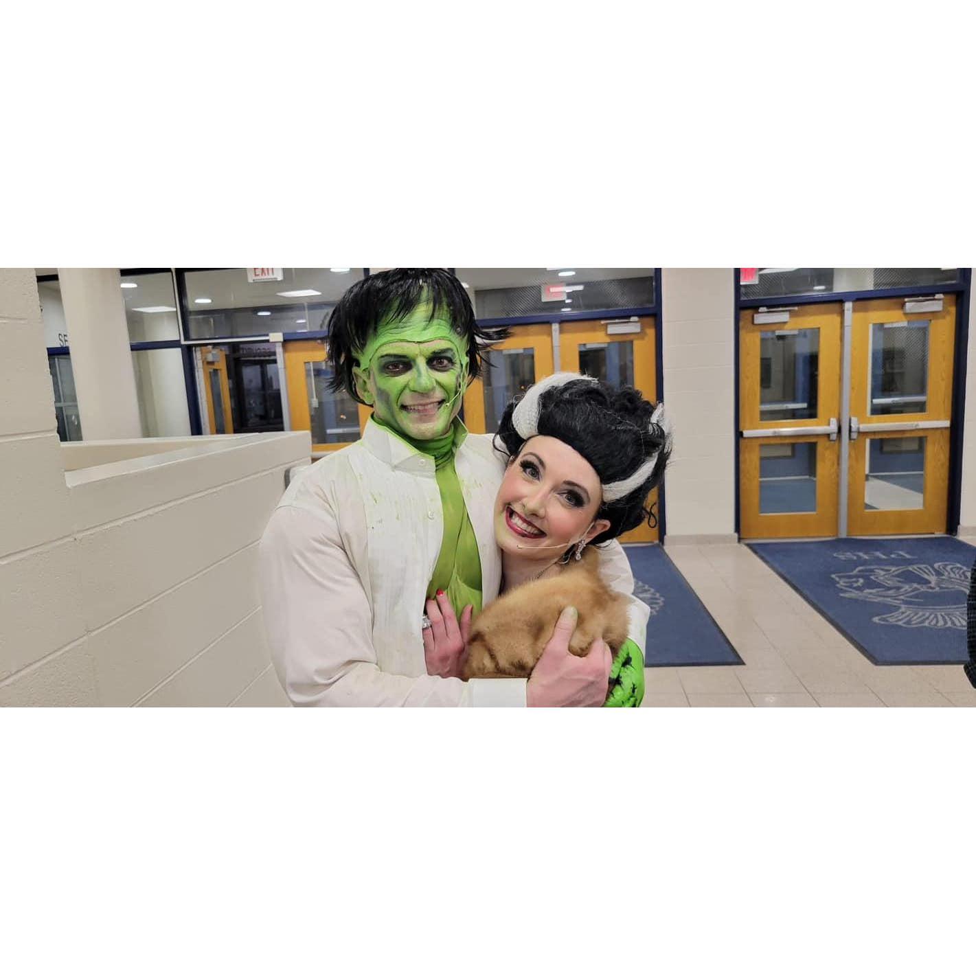 Mel Brook's musical "Young Frankenstein", where I'm literally the "Bride of Frankenstein" and Dan is "The Monster"!