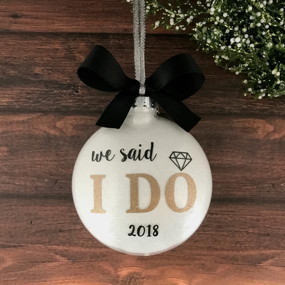 Our First Christmas Ornament Married, Just Married Ornament, Personalized Wedding Ornament, Wedding Christmas Ornament, Newlywed Gift, I Do
