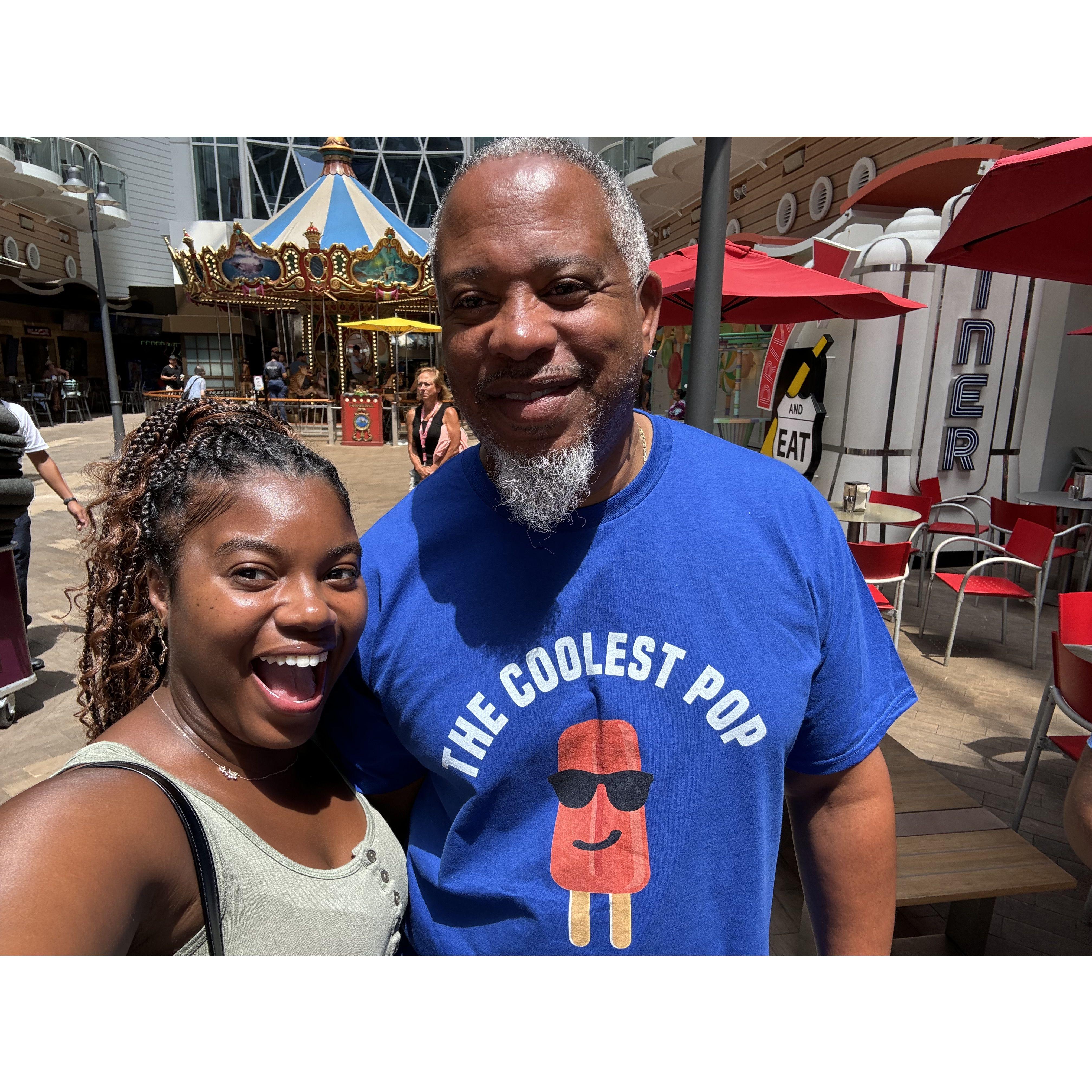 Destini and Robert Sr. enjoying the Royal Carribean cruise!