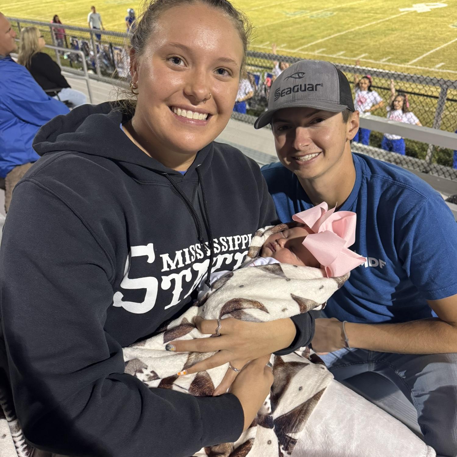 Holding our niece Blakely for the first time