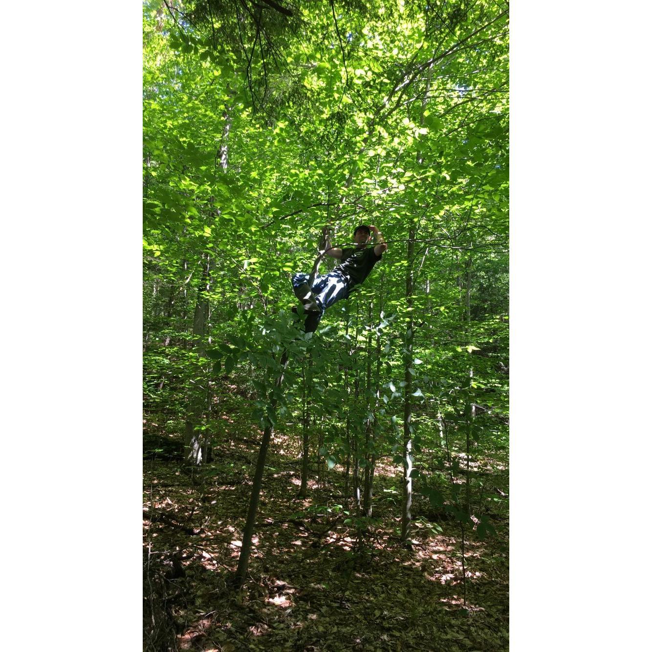 This was taken a couple days after I first met Matt - during our summer field class. Matt climbed a tree to be goofy and I snapped a photo!