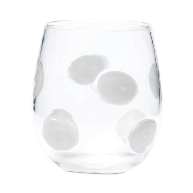 VIETRI Drop White Stemless Wine Glass