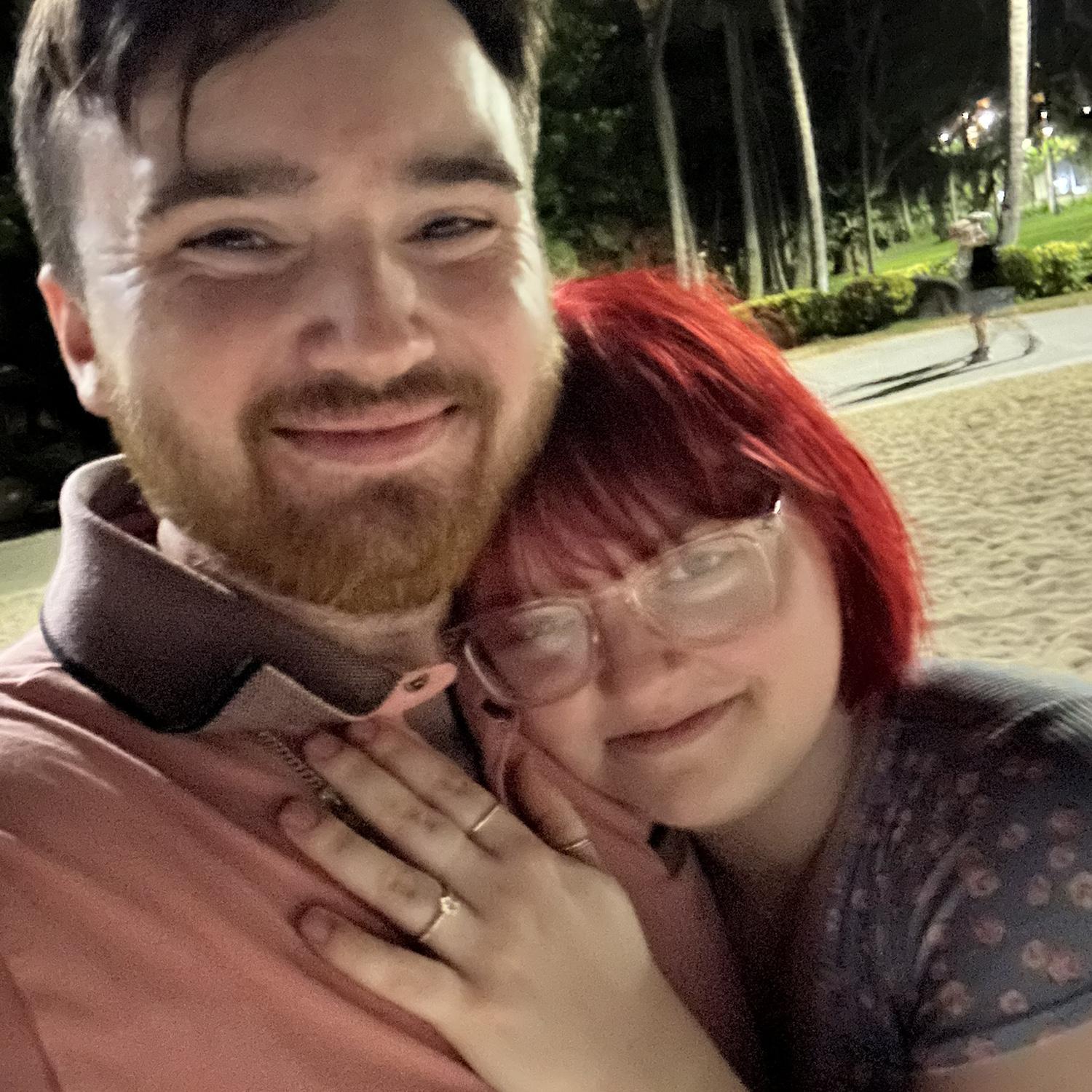 David and Julia at their private "proposal" with the promise ring.