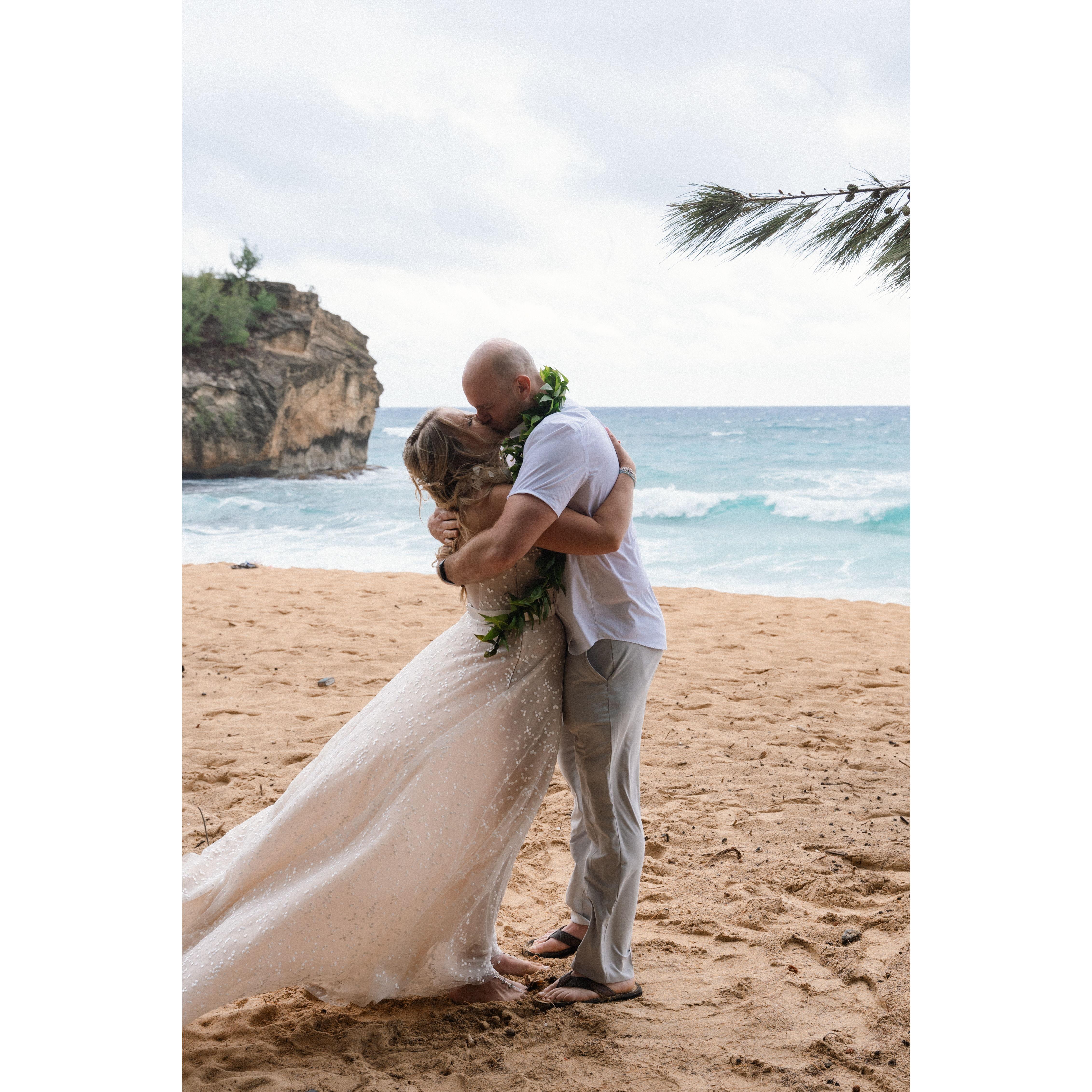 Our first kiss as husband and wife