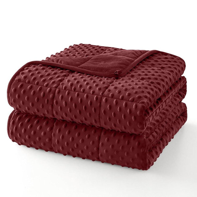 Topcee Weighted Blanket King Size (20lbs 80"x87"), Minky Dots Heavy Blanket for Woman, Man Sleeping, Soft, Cozy and Cooling Weighted Throw Blankets, Machine Washable, Burgundy