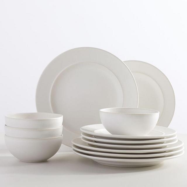 Astoria Stoneware 12-Piece Dinnerware Set - White